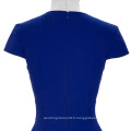 Grace Karin Ladies Stock Blue Color Cap Sleeve Retro Vintage Hips Wrapped Bodycon Short Pencil Dress CL008947-3